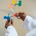 scientist researcher examining DNA aging science in laboratory