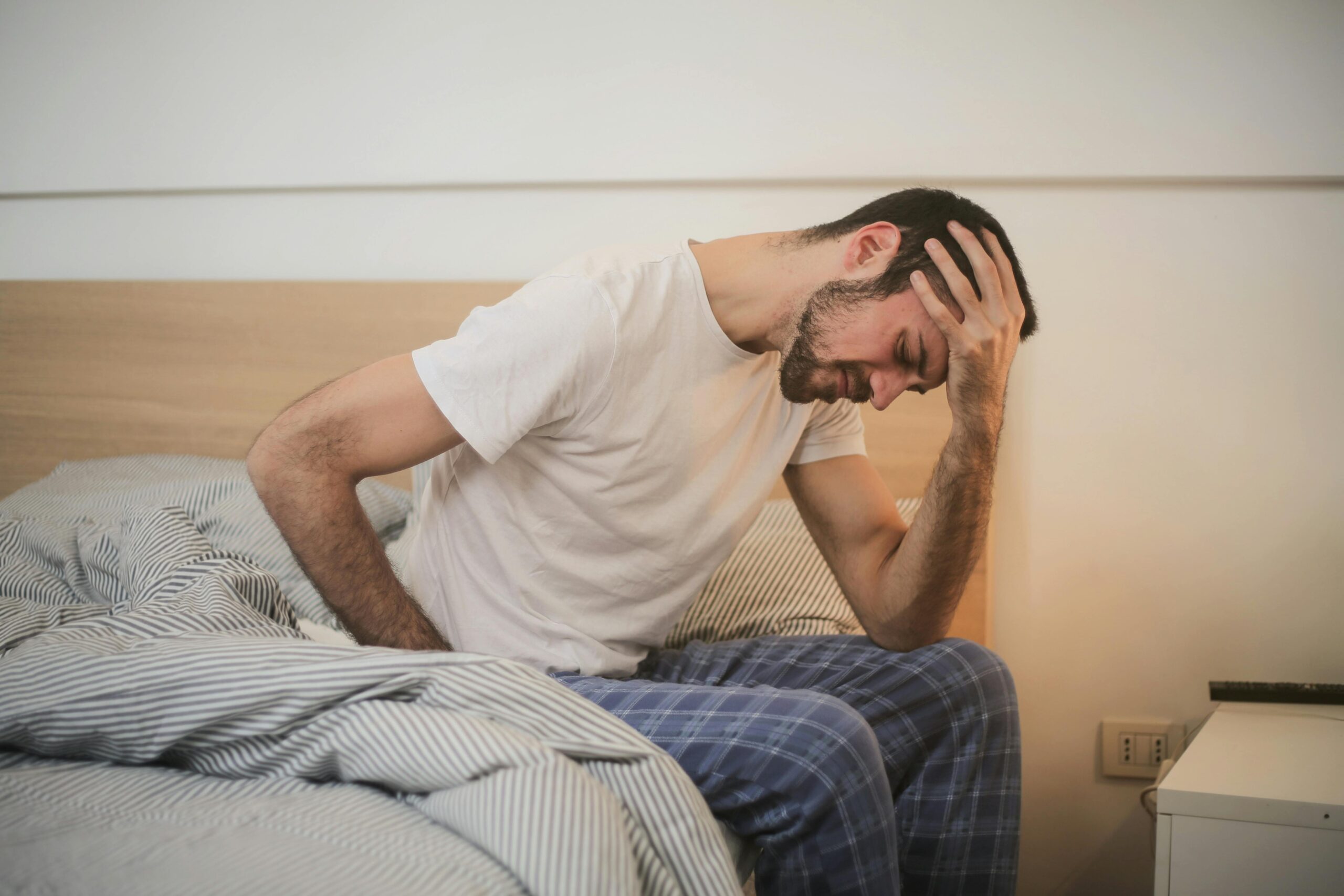 person sleeping wearing smartwatch sleep tracker monitoring rest